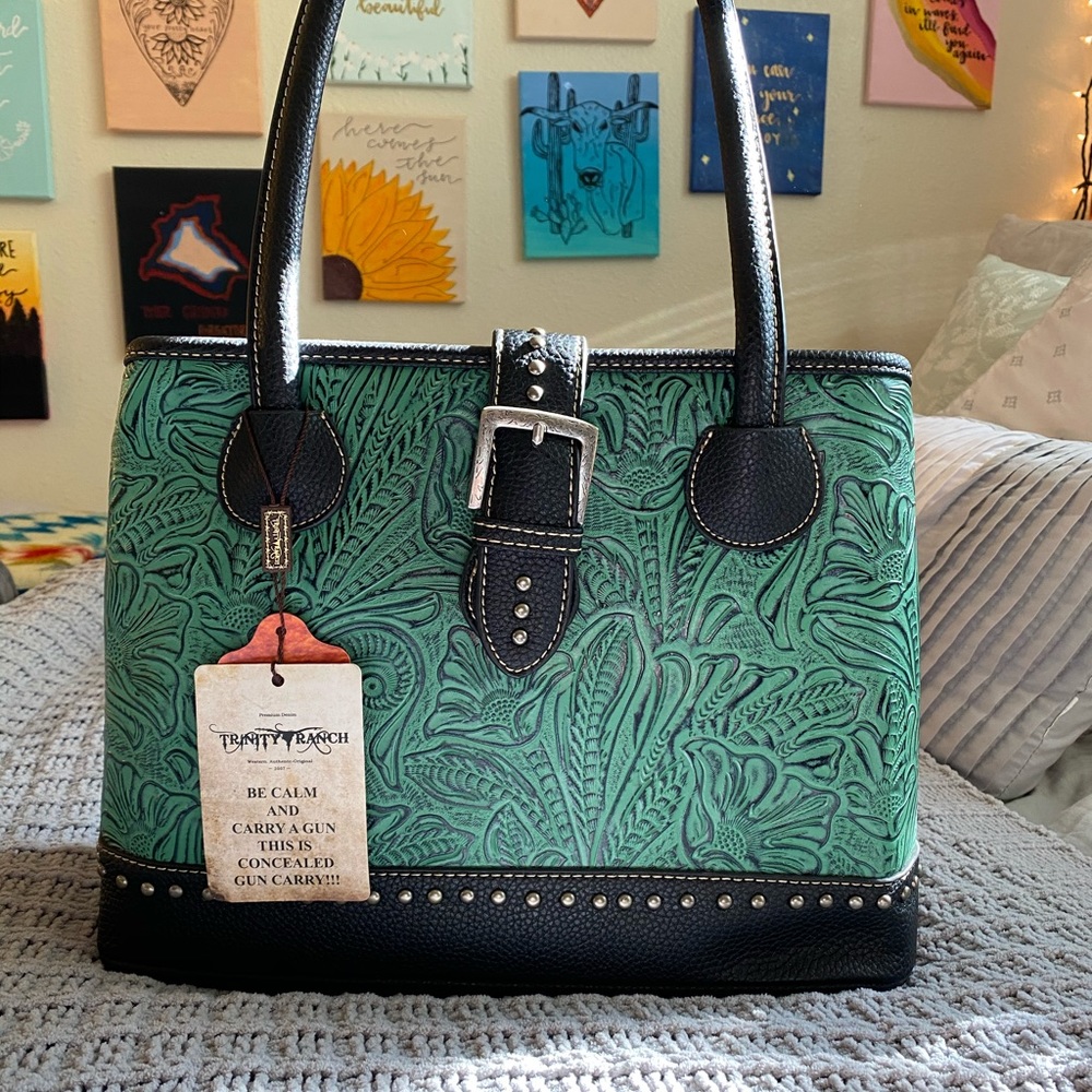NWT Turquoise tooled leather purse